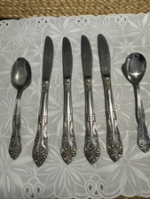 Rogers Co. DREAM ROSE Stainless Flatware Korea Lot Of 6 pcs