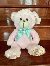 BNWT Modern Expressions Soft Happy Mother's Day Stuffed Bear 12' Pink Floral