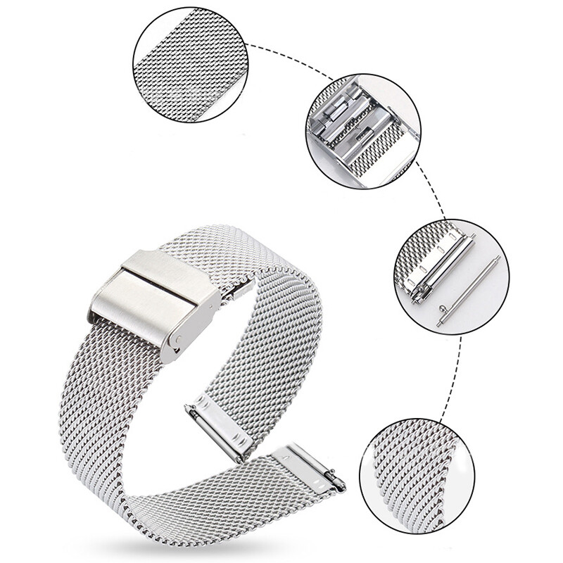 Cinturini Per Orologi In Maglia Milanese Da 24 Mm - Acciaio Premium - Foto 5