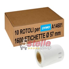 10 x ROTOLI ETICHETTE ADESIVE DYMO A14681 Ø 57 mm STAMPANT LABELWRITER 400 450