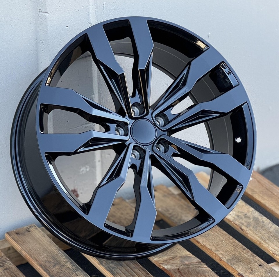 20X8.5 5X112 GLOSS BLACK WHEELS 20