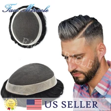 Toupee for Men French Lace Center Mens Toupee Human Hair Replacement System Wigs