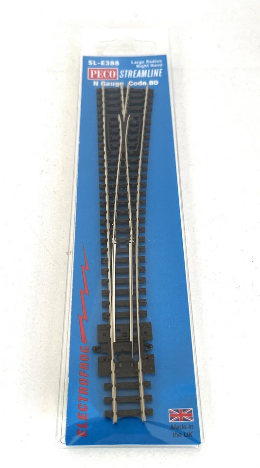 NEU PECO Spur N  Code 80 Weiche rechts großer Radius 8° (in OVP) SL-E388