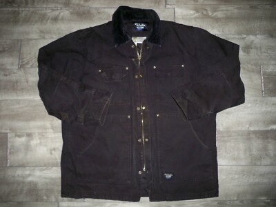 Walls Blizzard Proof Black Duck Quilt-Lined Mens Jacket Size Large Tall Vintage