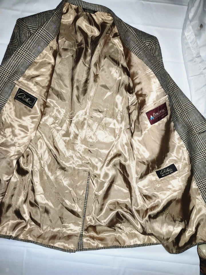 Mens Bachrach Silk Plaid Vintage Sports Coat Size 40 Regular - Image 3 of 3