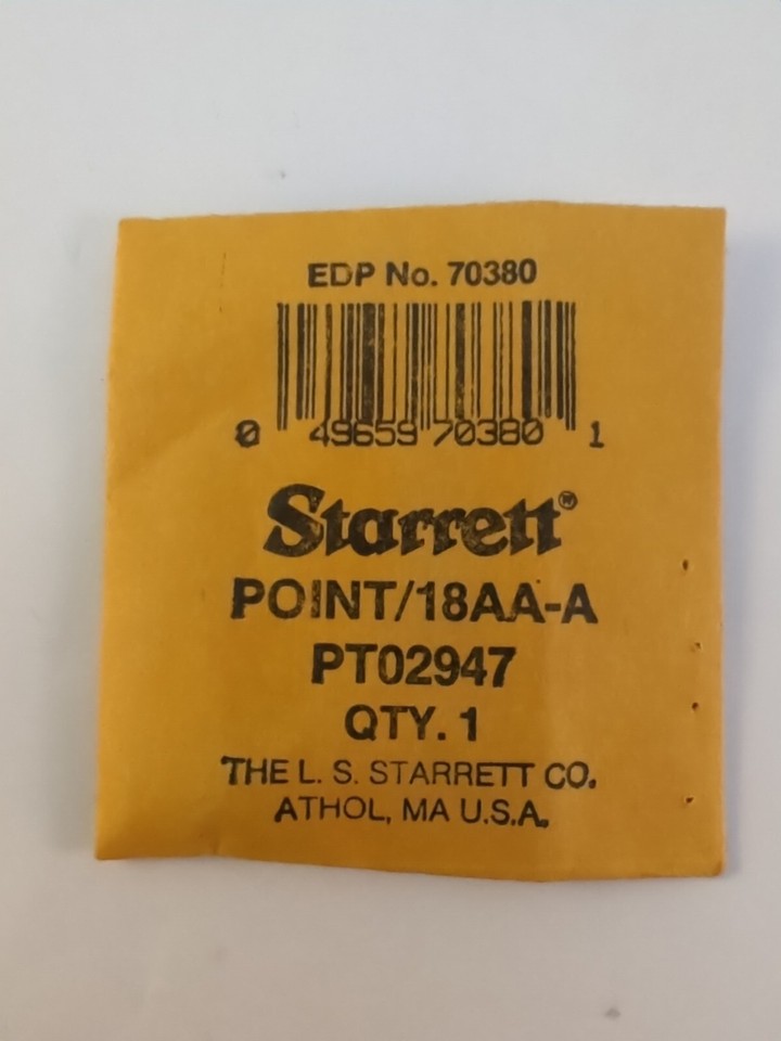 STARRETT PT02947 SHANK POINT ONLY FOR 18AA A CENTER PUNCH 70380 NEW