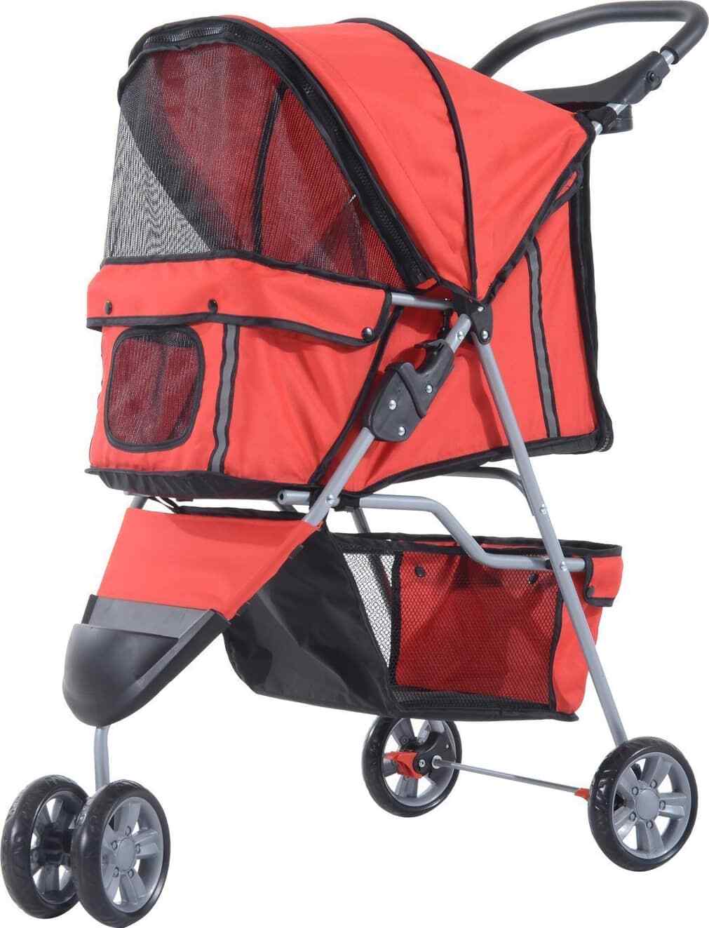 Passeggino per Cani Carrello per Animali Domestici Rosso AllMyPets D00041RD