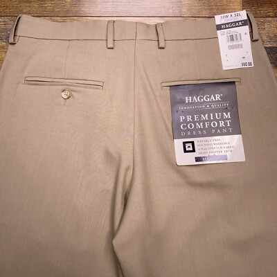 green emerald velvet dress Haggar Premium Comfort Tonal Plaid Dress Pants, Flat Front in Chambray main image 1