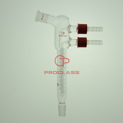 Lab Reflux Condenser Body Length 100mm,14/20, Removable Hose Connections