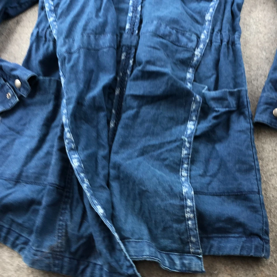 Chaqueta Anthropologie HEI HEI para mujer XS azul bolsillos frente abierto mezcla de lino Foto 3 de 4