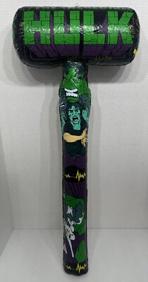 Vintage Marvel 2000 Incredible Hulk Inflatable Blow Up Mallet Hammer Fair Rare