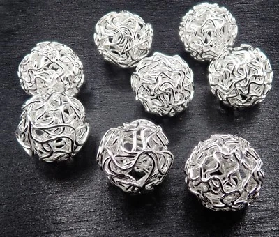 12mm Drahtperle Wickelperle Drahtkugel versilbert 1-20 Stück SB 494 - Bild 1 von 2