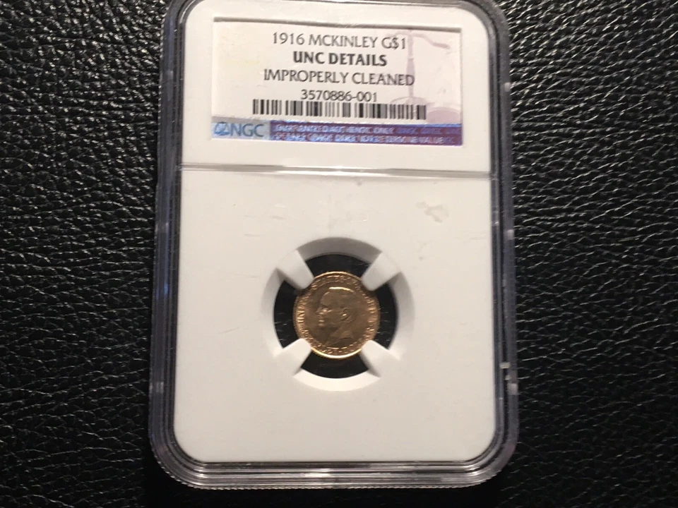 1916 mckinley gold dollar NGC unc. details cleaned????? Holder Scratches Nice! - Image 2 of 4