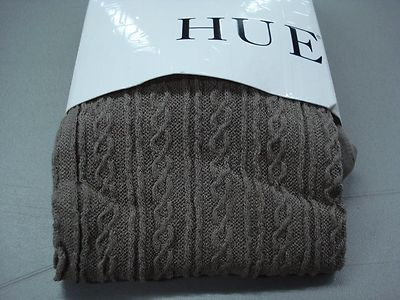 NWT Hue Women's Scribble Cable Control Top Tights Size M/L Taupe #952K