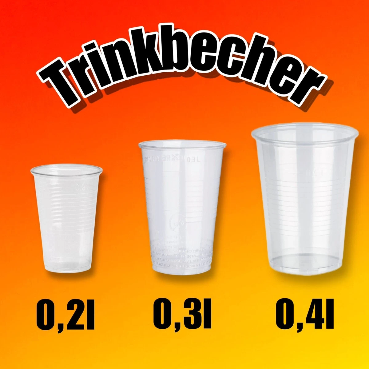 STARPAK Kunststoff-Trinkbecher PS, 0,3 L, Glasklar, 50er