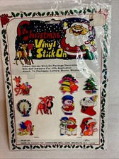Christmas Puffy Stickers Vinyl Stick On Arts Craft Holiday 80's 90's style