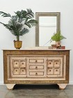 Indian Distressed Timber Moroccan Brass Boho Sideboard Shabby Chic Buffet