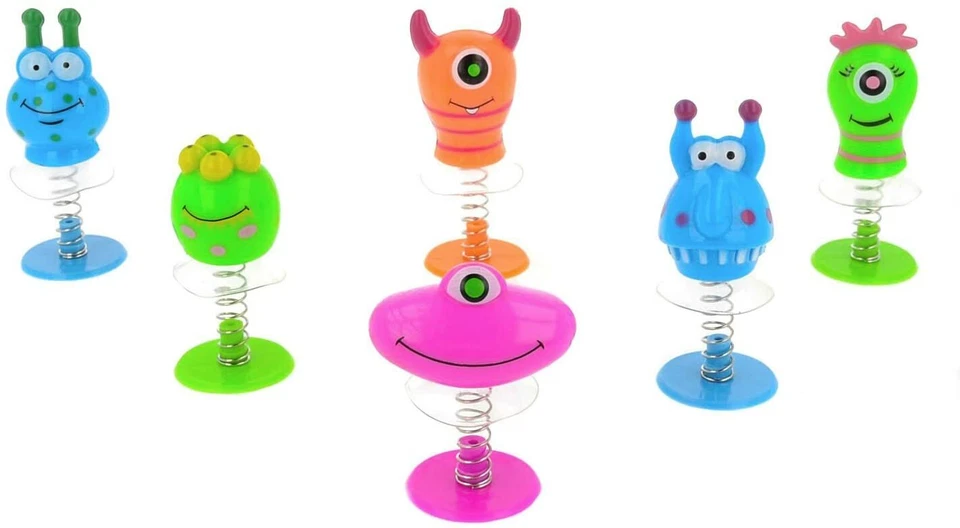 12 x Pop Up Jumping Monster Childrens Party Bag Fillers Toy Party Favour Jokes