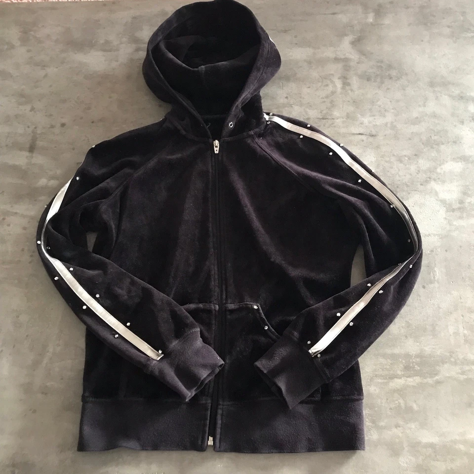 Y2K Bebe Sudadera con Capucha Mujer Pequeña Chaqueta de Pista Hip Hop Rave Sudadera Metálica Plateada Foto 3 de 4