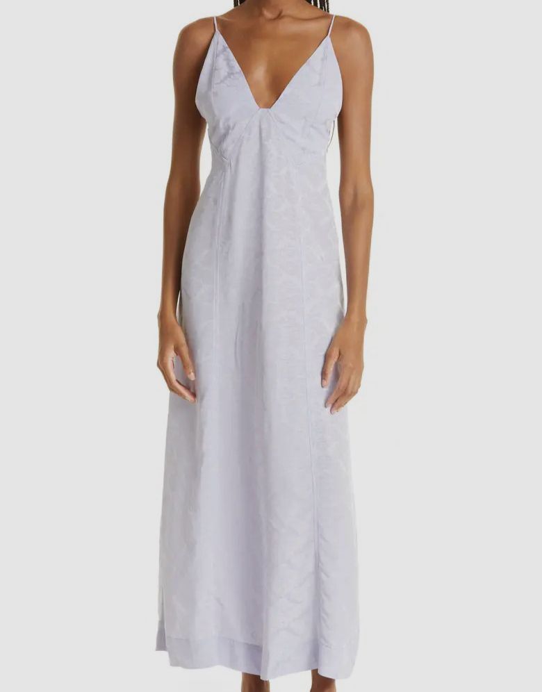 【関税&送料込み】Ganni Dresses $345 Ganni Women's Purple Jacquard Maxi Slip Dress Size FR