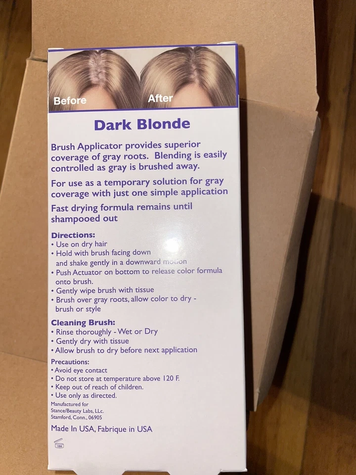 Lote 2 X Corrector Pincel Sobre Raíz Salon On 5th Ave Gris Cobertura Rubio Oscuro Foto 3 de 4