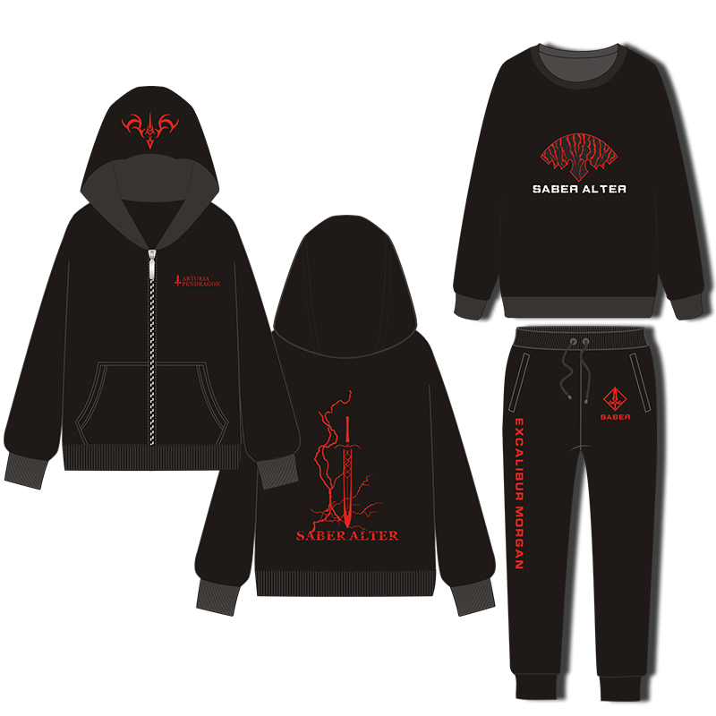 Anime Fate/Grand Order Saber Alter Theme Mens Hooded Jacket