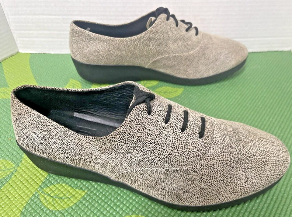 Zapatos Fitflop para mujer talla 8 F-Pop LTHR estampado de reptiles Oxford gris 441-347 talla 8 Foto 3 de 4