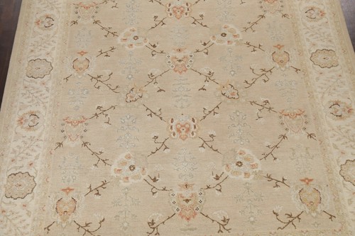 Vegetable Dye Floral Oushak-Chobi Oriental Area Rug Handmade Wool Carpet 9x12 ft - Picture 3 of 12
