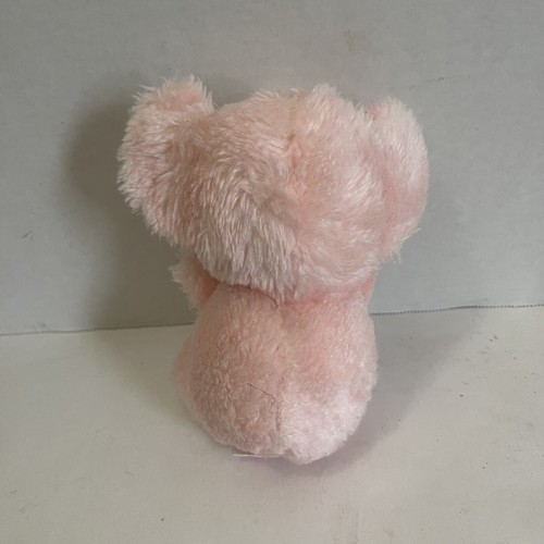 Peluche sonaglio elefante bambino Russ vintage Corea 6" rosa peluche - Foto 4 di 9