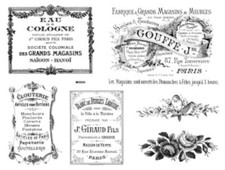 Vintage French Advertising Labels Furniture Transfers Waterslide Decals MIS584