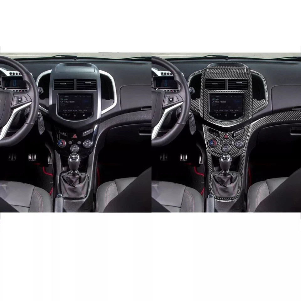 68Pcs Real Carbon Fiber Kits Full Interior Cover Trim For Chevrolet Sonic 12-16 — 第 3/4 张图片