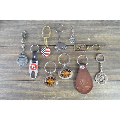 Patriotic Motorcycle Keychain Lot with Other Random Bag Pull