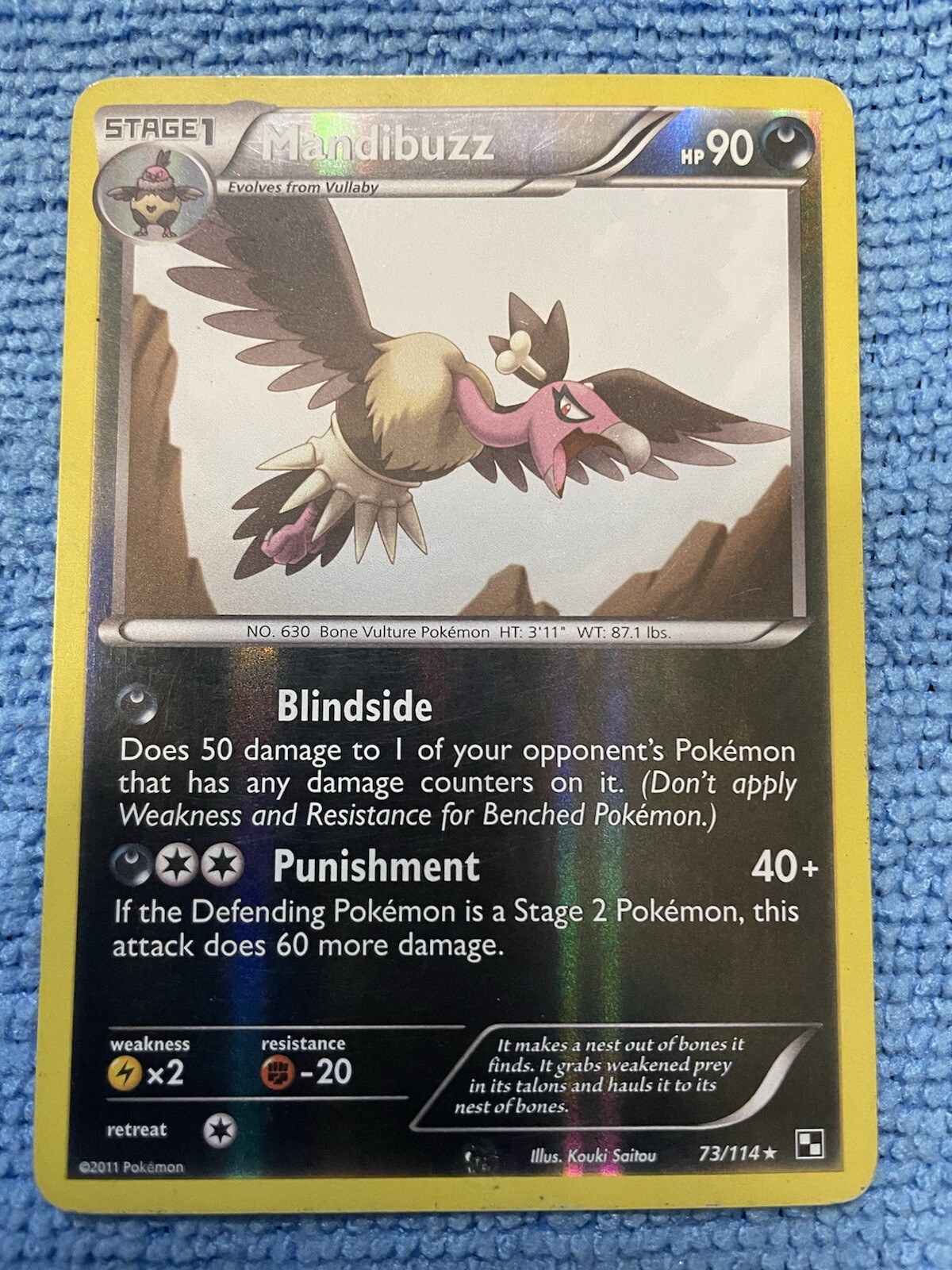 Pokemon - Reverse Holo Mandibuzz - 73/114 - Rare - Near Mint Excellent