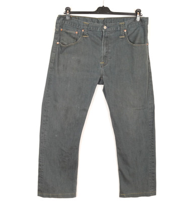 LEVI STRAUSS & CO 504 Herren Jeans Größe W38 L27 Regular Fit Straight Grau St...