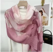 BRAND NEW  2 TONE DUSTY PINK VARIEGATED FLOWER PASHMINA SCARF/SHAWL/WRAP  190X70