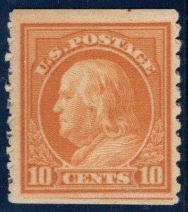 SC#497, 1916--10 Cent George Washington, Pert. 10 Vert., M/LH