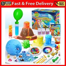 50+ Science Lab Experiments Kit for Kids, STEM Activities, Chemistry Set, Volcan
