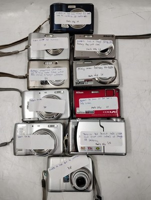 Lot of 10 - [AS-IS] Nikon Coolpix cameras [AS-IS] - S & L Series