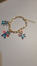 Disney Lilo And Stitch Charms Bracelet With Three Charms, New