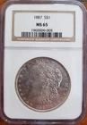 1887-P MS-65 Morgan Silver Dollar $1 NGC Certified & Graded Authentic "Stunner"