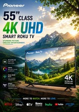 Pioneer Roku TV 55" 2160p 4K UHD LED Smart Roku TV HDR10 Wi-Fi Black