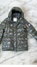 Moncler Cluny Giubbotto Down Jacket Olive Color Sz 12 Kids