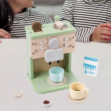 Wood Coffee Maker Playset Early Learning Pretend Play for Girls Boys Kids