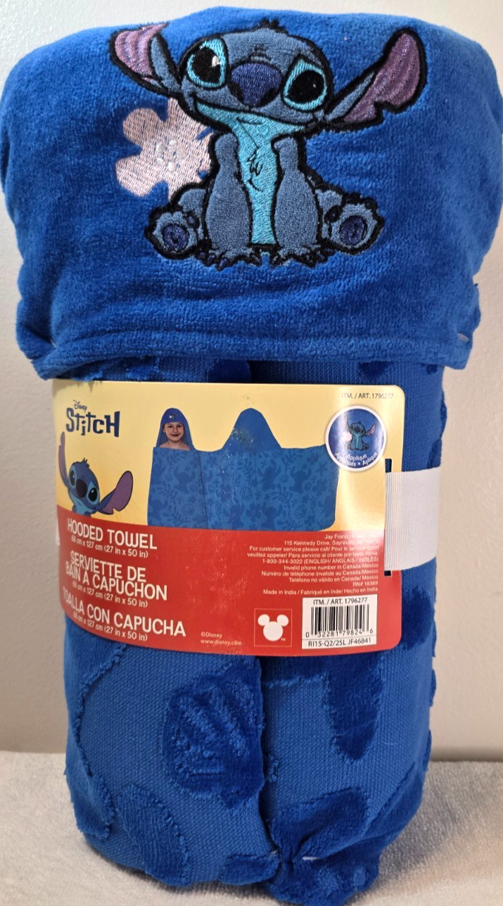 Disney Stitch Hooded Towel 27in x 50 in New