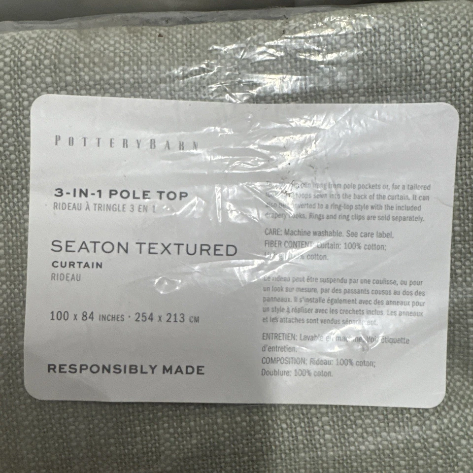 Pottery Barn Seaton Blackout Lined Curtain 100”x84” Green NEW - Image 2 of 4