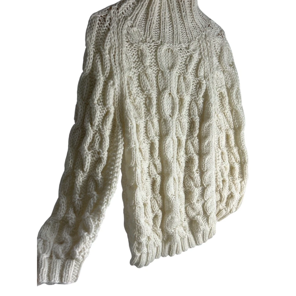 Suéter Tejido Grueso De Colección Hecho a Mano Italiano Nordstroms Grande Mezcla de Lana Línea Larga Foto 4 de 4