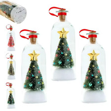Christmas Tree Message in a Bottle with LED Voice Recording Message Glass Decors