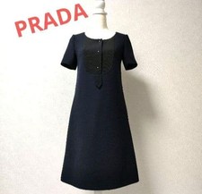 PRADA Dress Size 40 Navy Wool Excellent Condition Stylish Design
