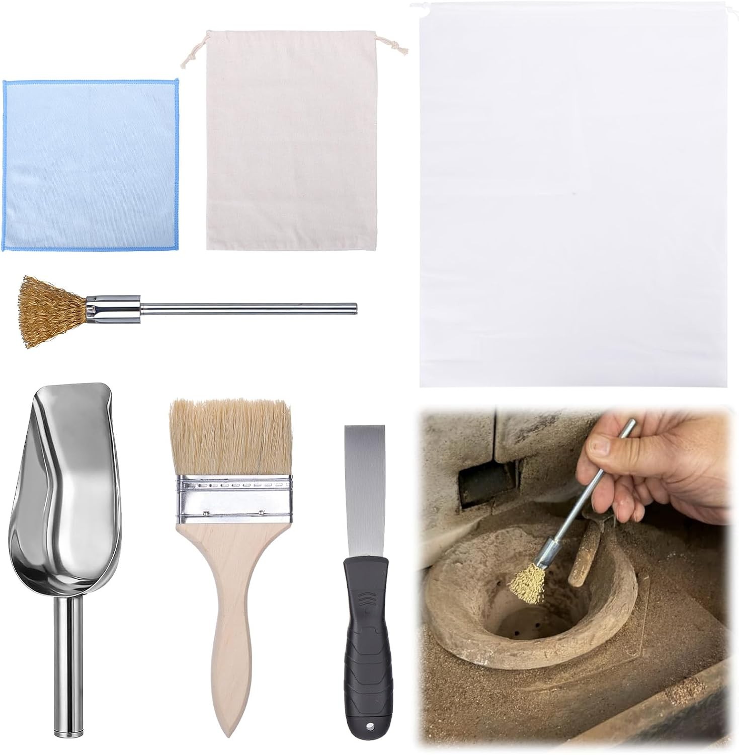 Pellet Stove Cleaning Kit,Pellets Stove Brush Cleaner Accessories