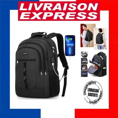 YAMTION Sac à Dos Scolaire Noir pour Collège et Lycée - Photo 1/4